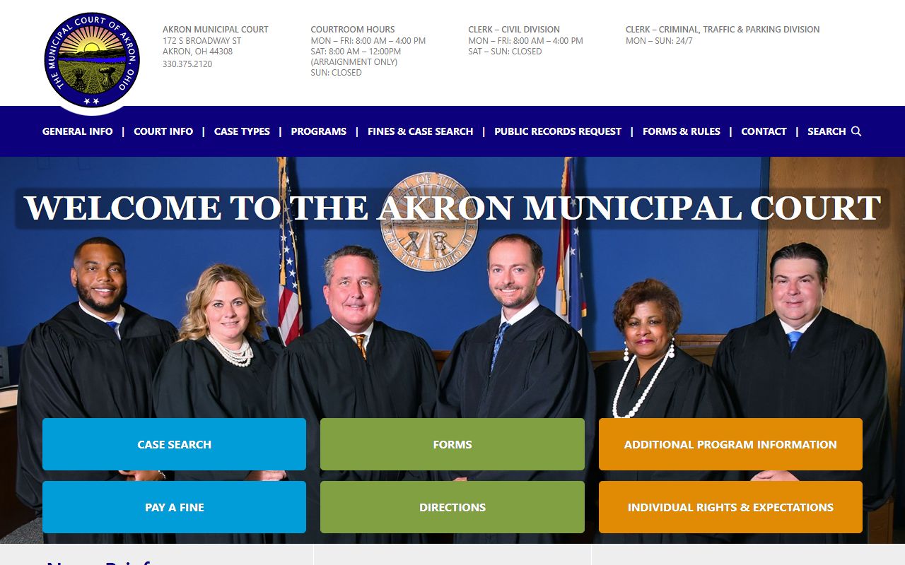 Akron jail roster municipal court case search