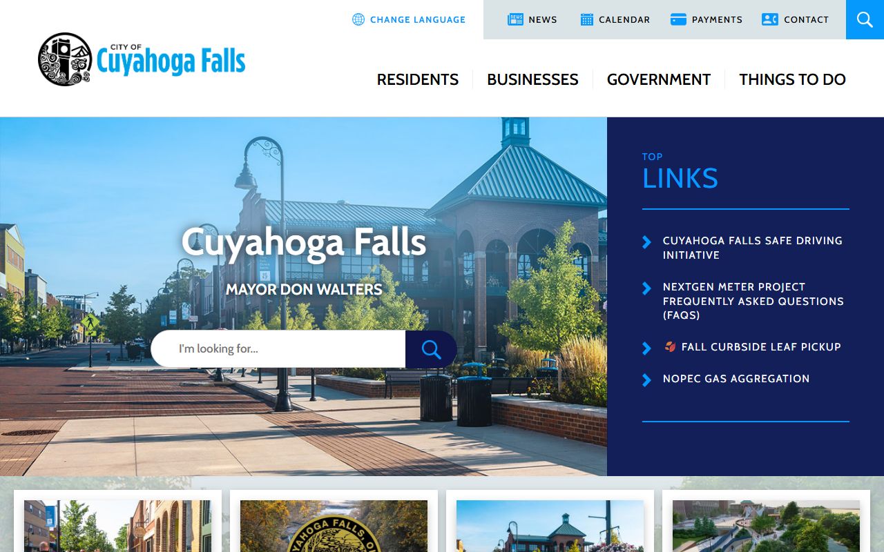 Cuyahoga Falls city government website for jail roster information