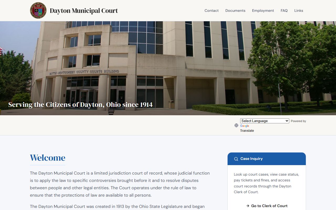 Dayton jail roster municipal court records search