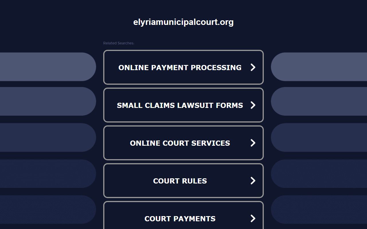 Elyria Municipal Court website for case information