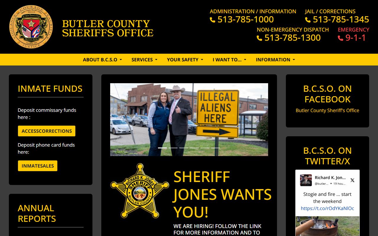 Hamilton jail roster Butler County Sheriff website