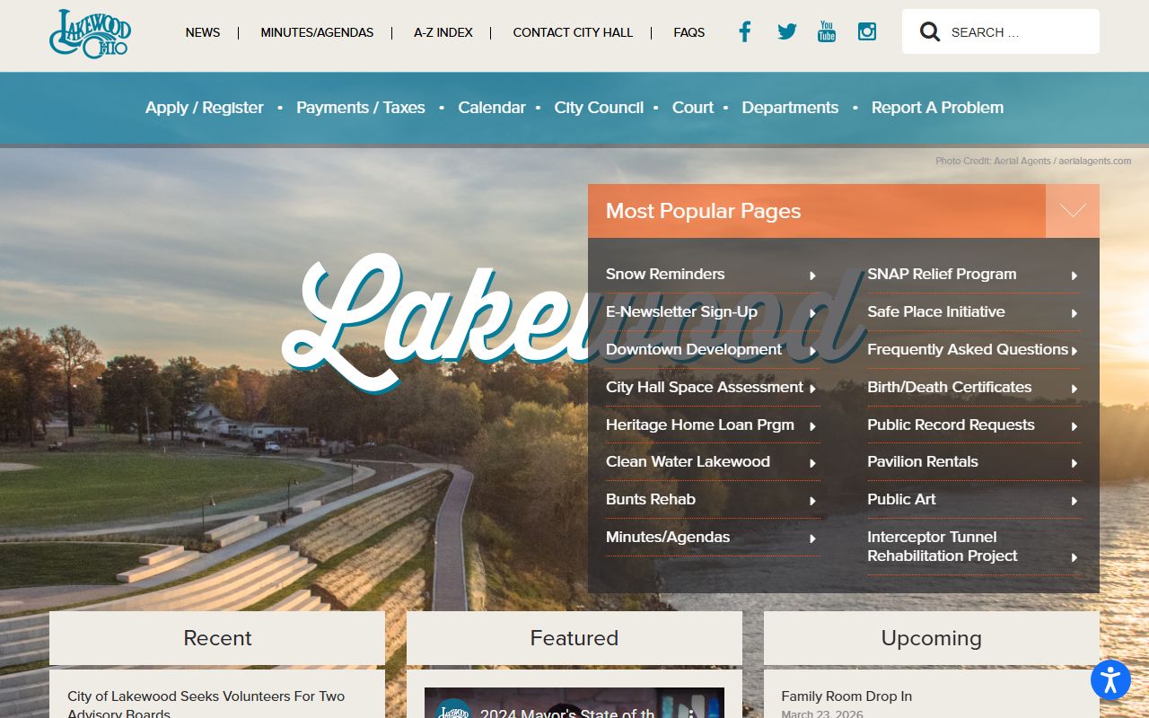 Lakewood Ohio city government website for jail roster information