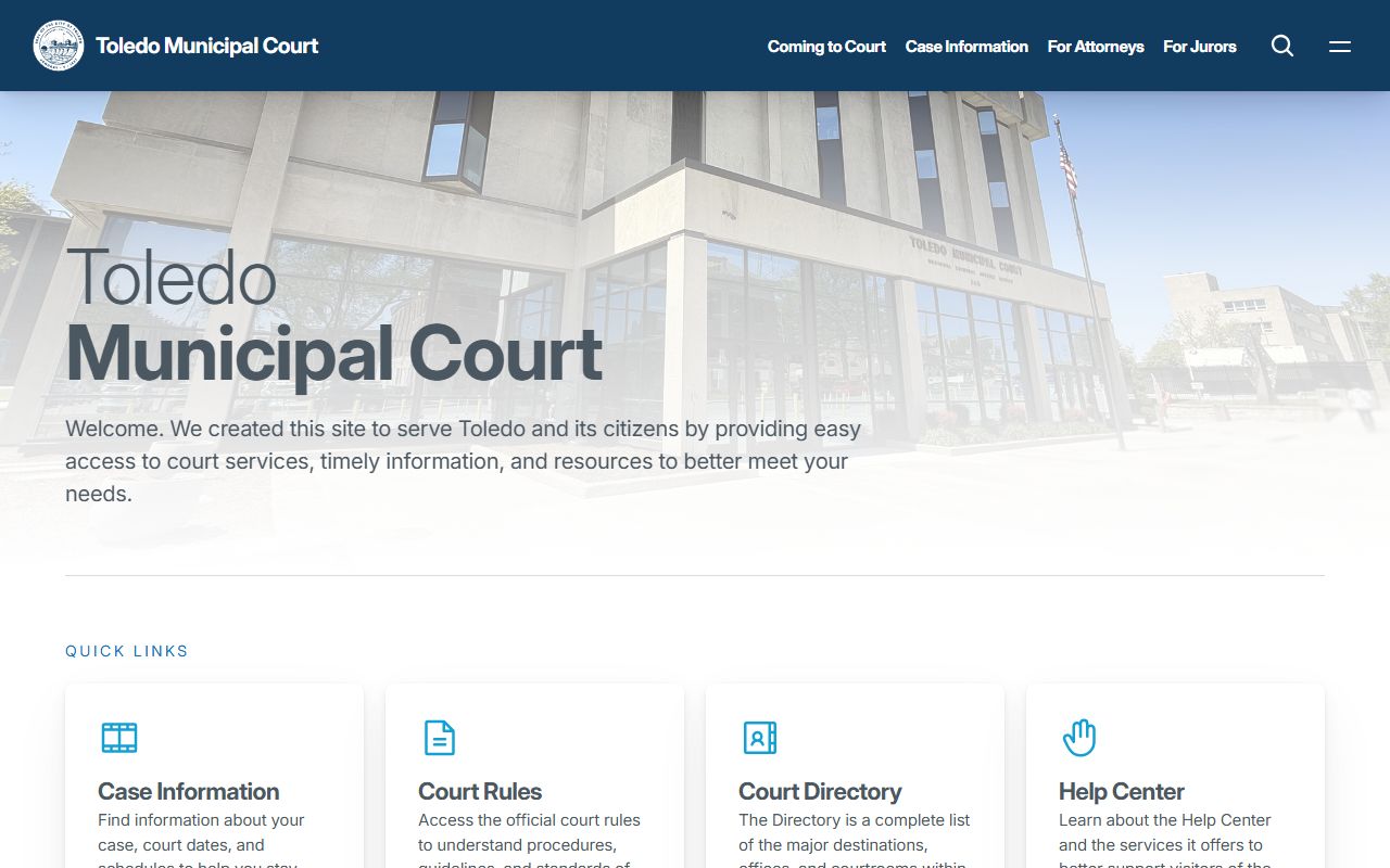 Toledo jail roster municipal court website