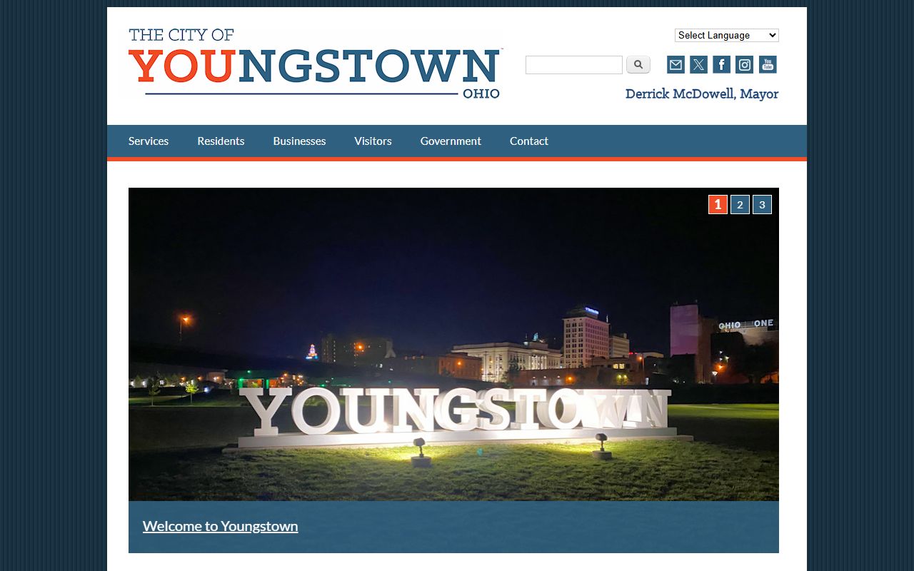 Youngstown city government website for jail roster information
