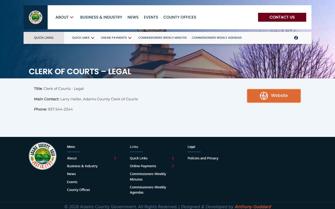 Adams County clerk of courts jail roster records