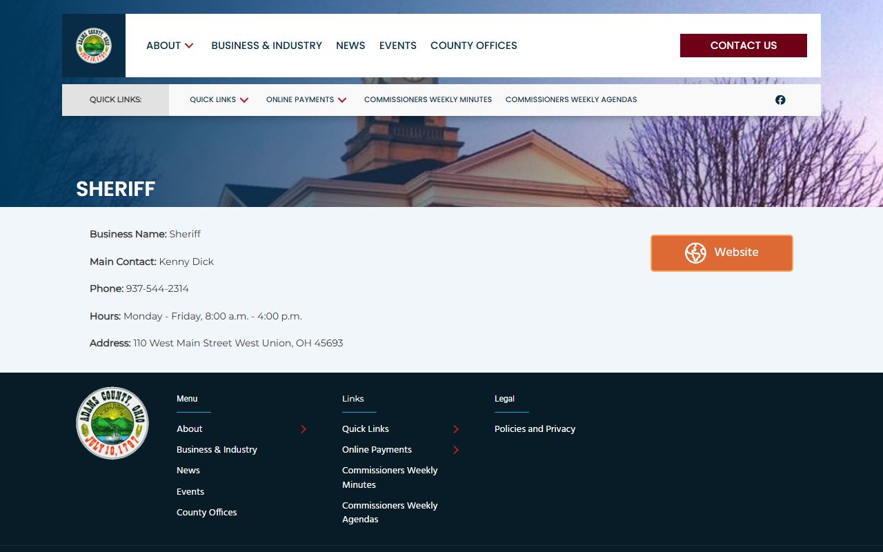 Adams County jail roster search on sheriff office website