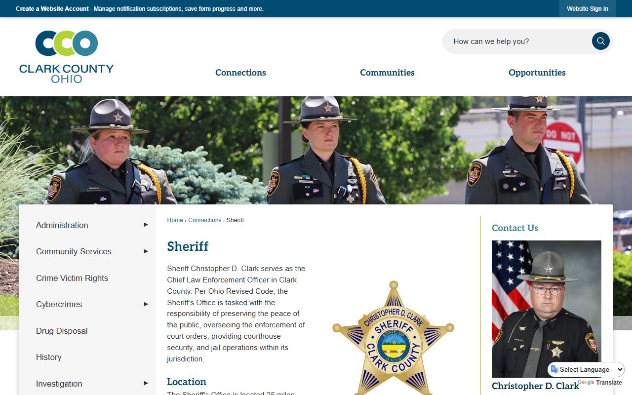 Clark County jail roster search page