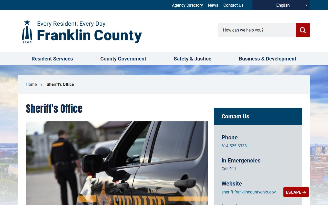Franklin County jail roster sheriff office website