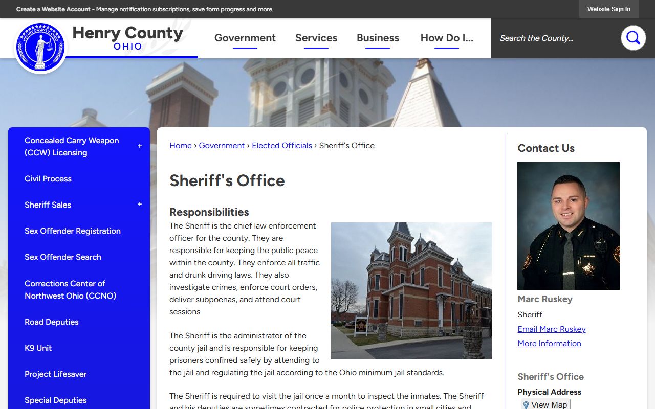 Henry County jail roster sheriff office website