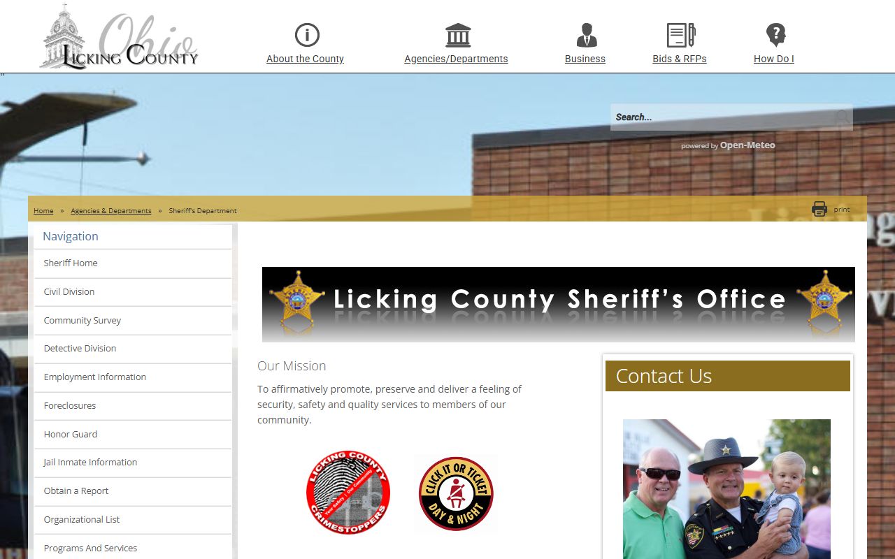 Licking County jail roster search on sheriff office website