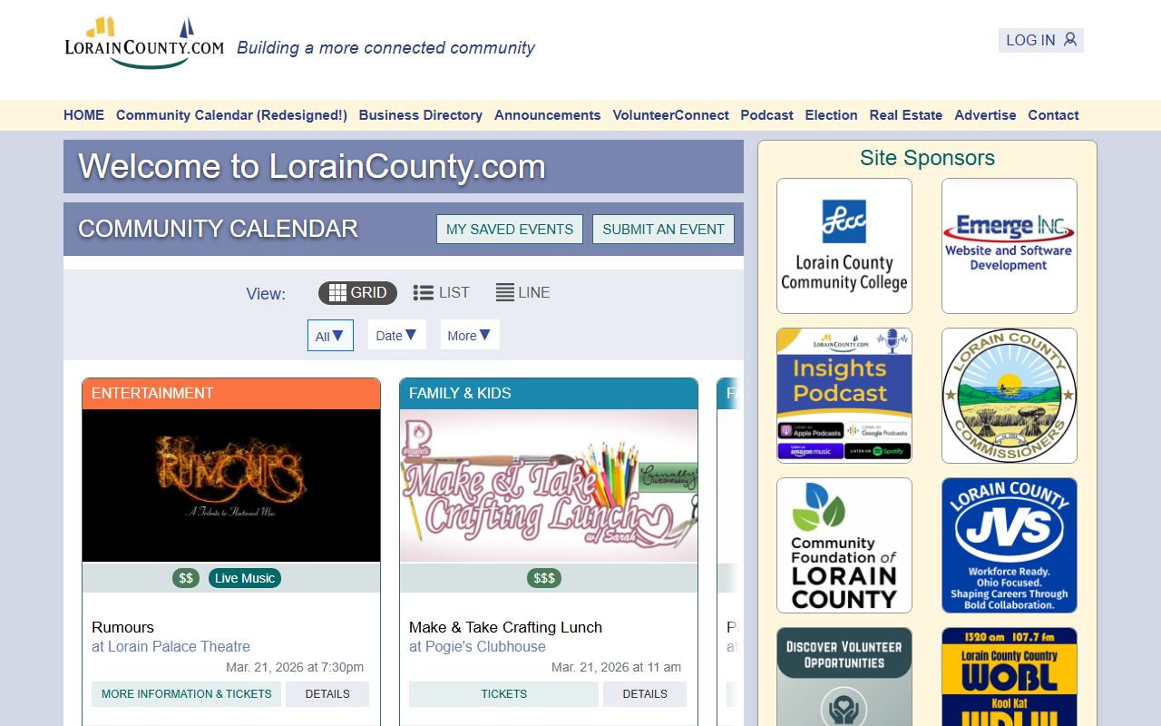 Lorain County government portal jail roster links