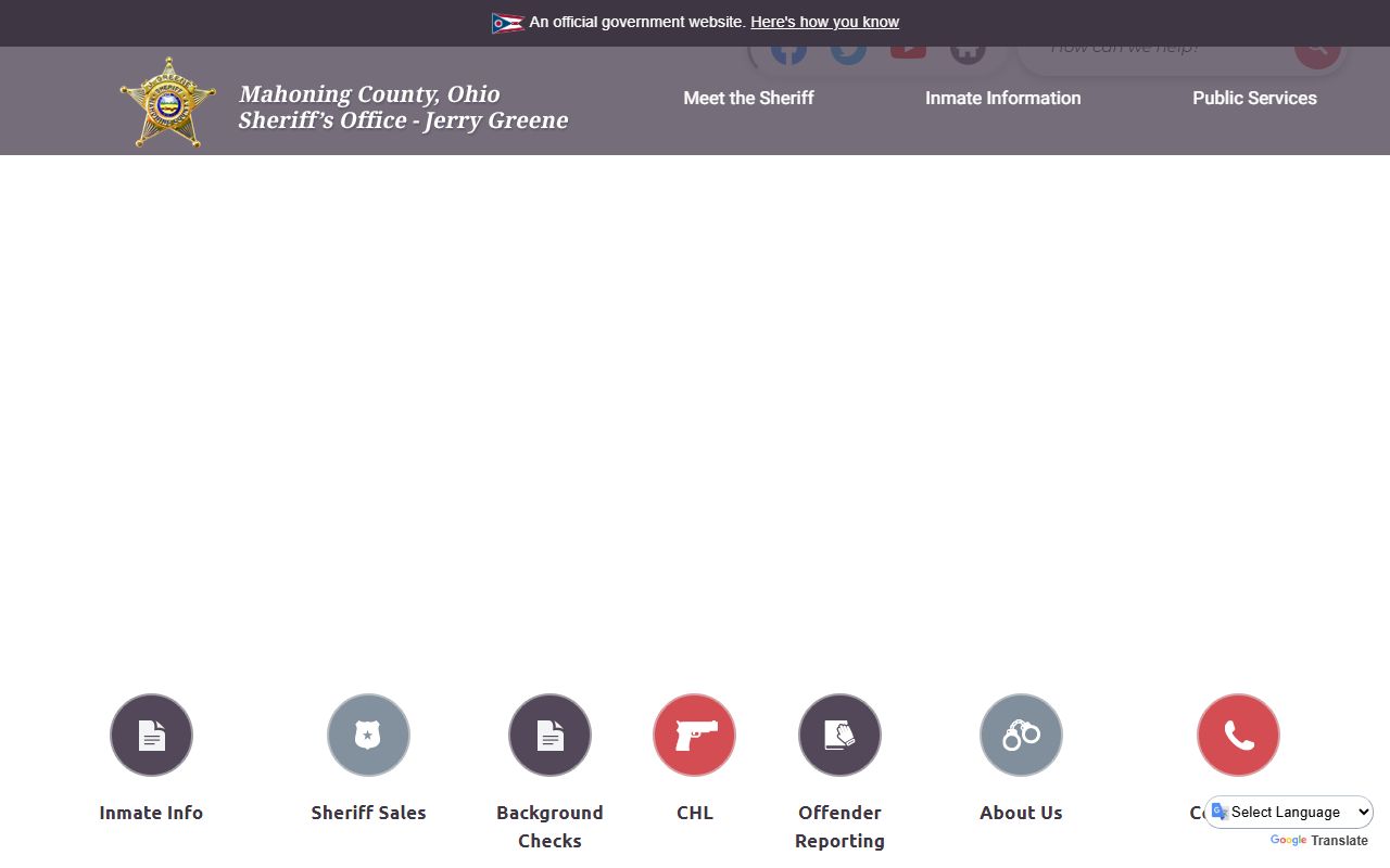 Mahoning County jail roster search on sheriff office website