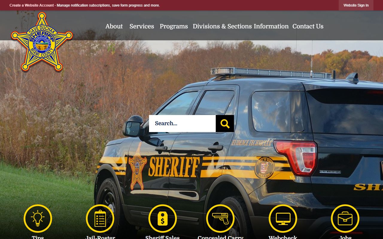 Miami County jail roster search on sheriff office website