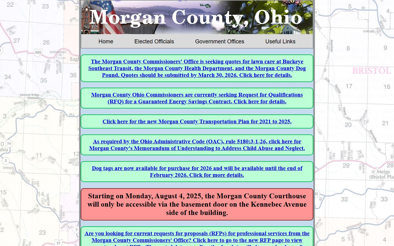 Morgan County government website for jail roster and sheriff info