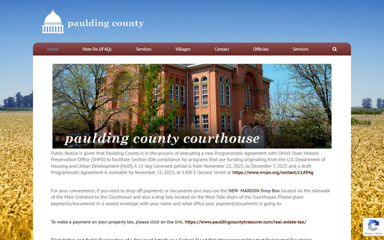 Paulding County government website for jail roster searches