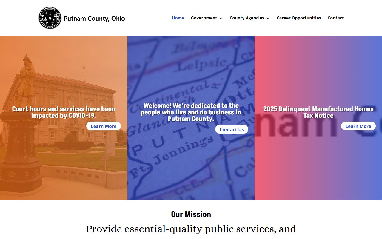 Putnam County government website for jail roster search