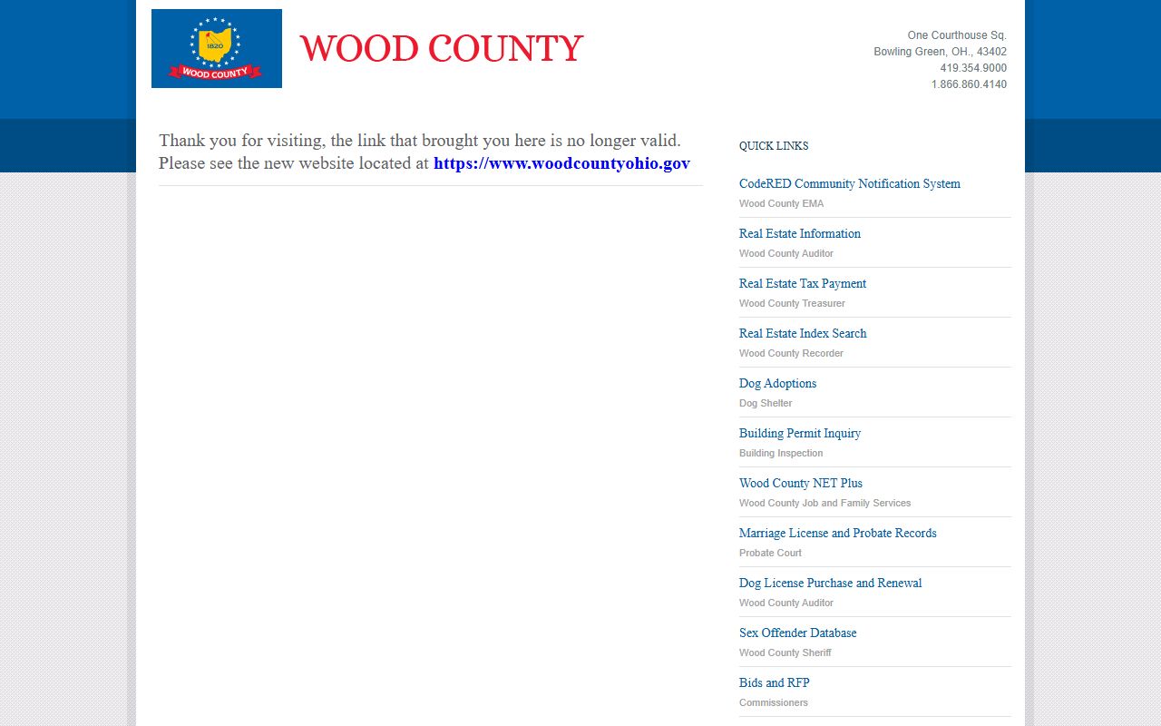 Wood County Ohio government website for jail roster access